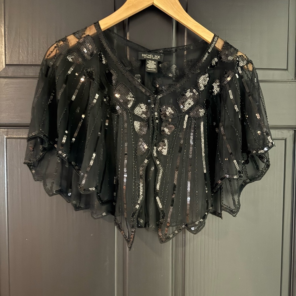 Rachel Zoe Black Sequin Blouse